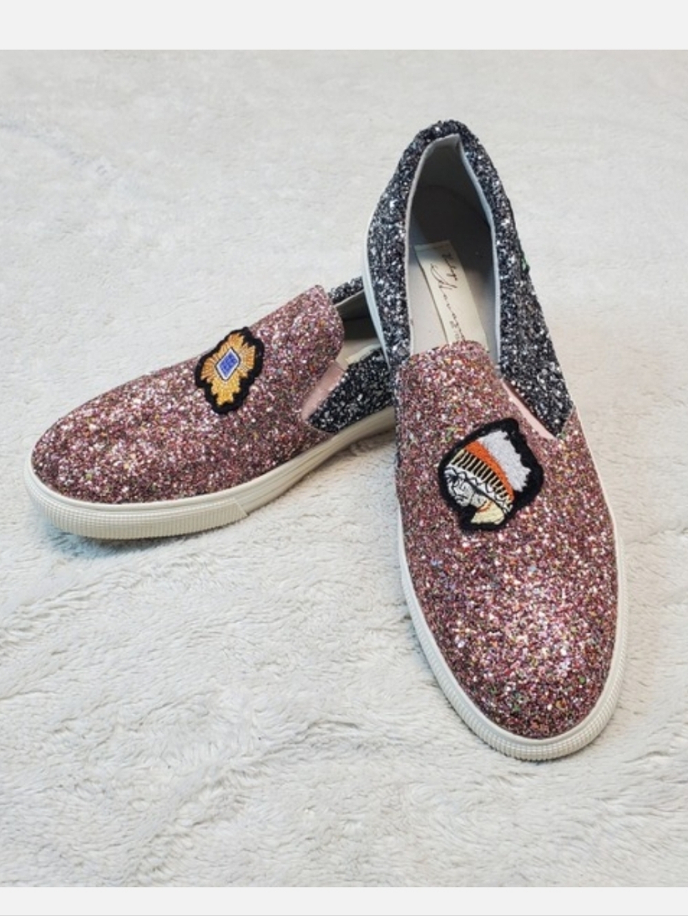 NWOT Vintage Havana Bertie Patchwork Pink Silver Glitter Rave Party Shoes 9